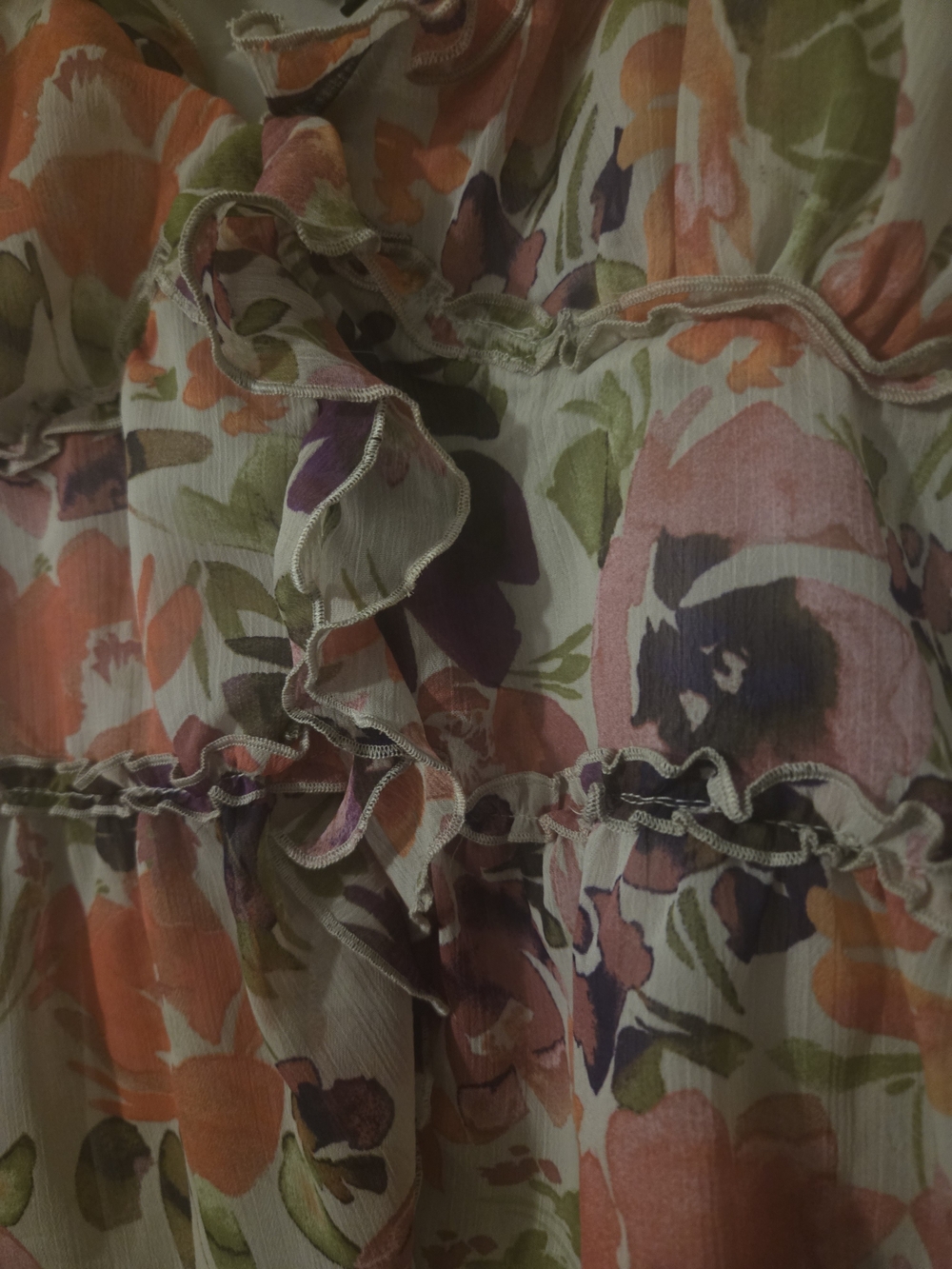Floral Ruffle Spaghetti-Strap Tank Top - Multicolor - Picture 2 of 3
